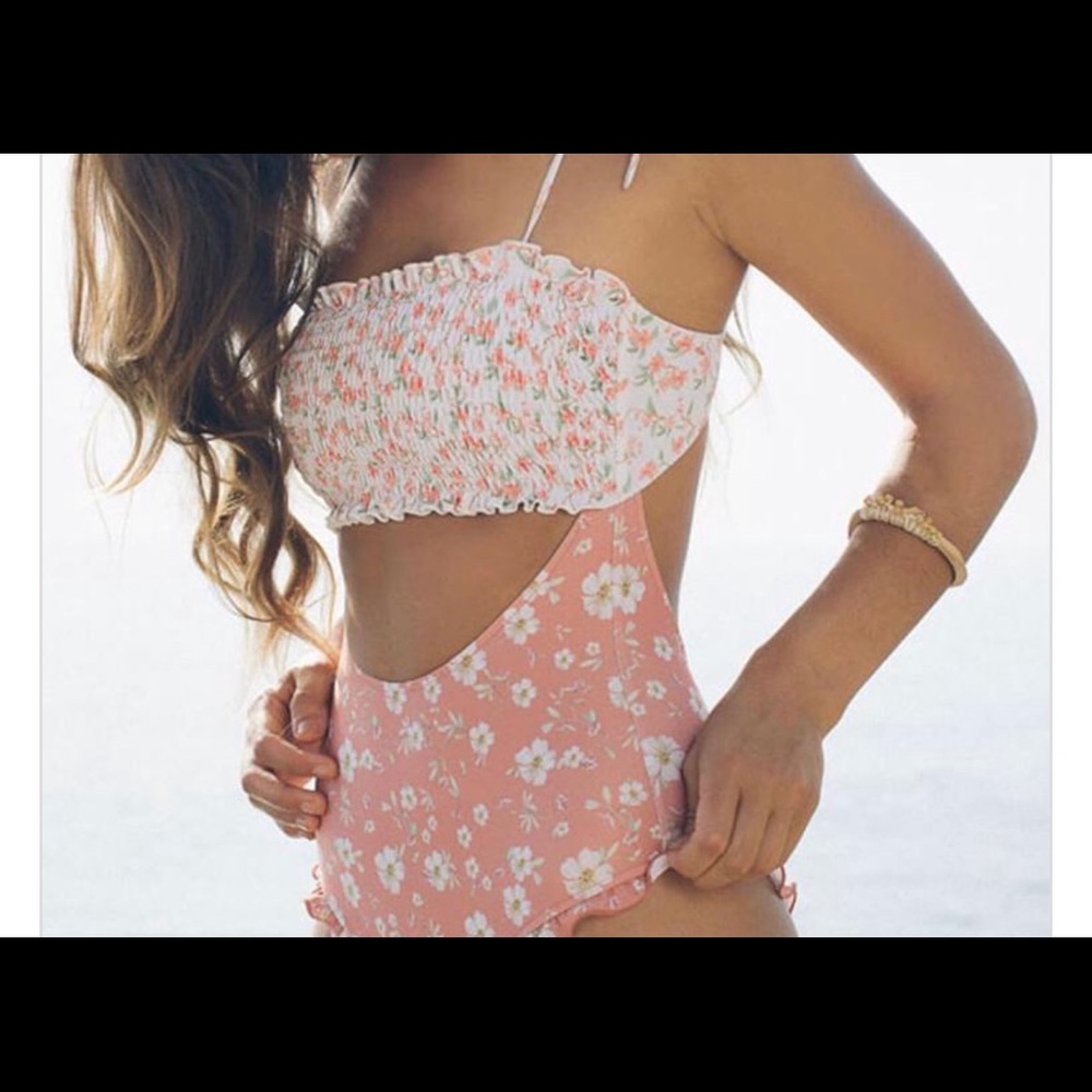 Smocked one piece bathing suit *NEVER WORN*